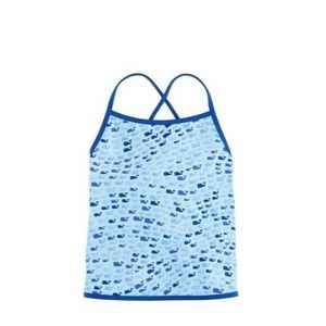 Vineyard Vines Girls Swimwear School Of Whales Tankini Top Crystal Blue M 10-12